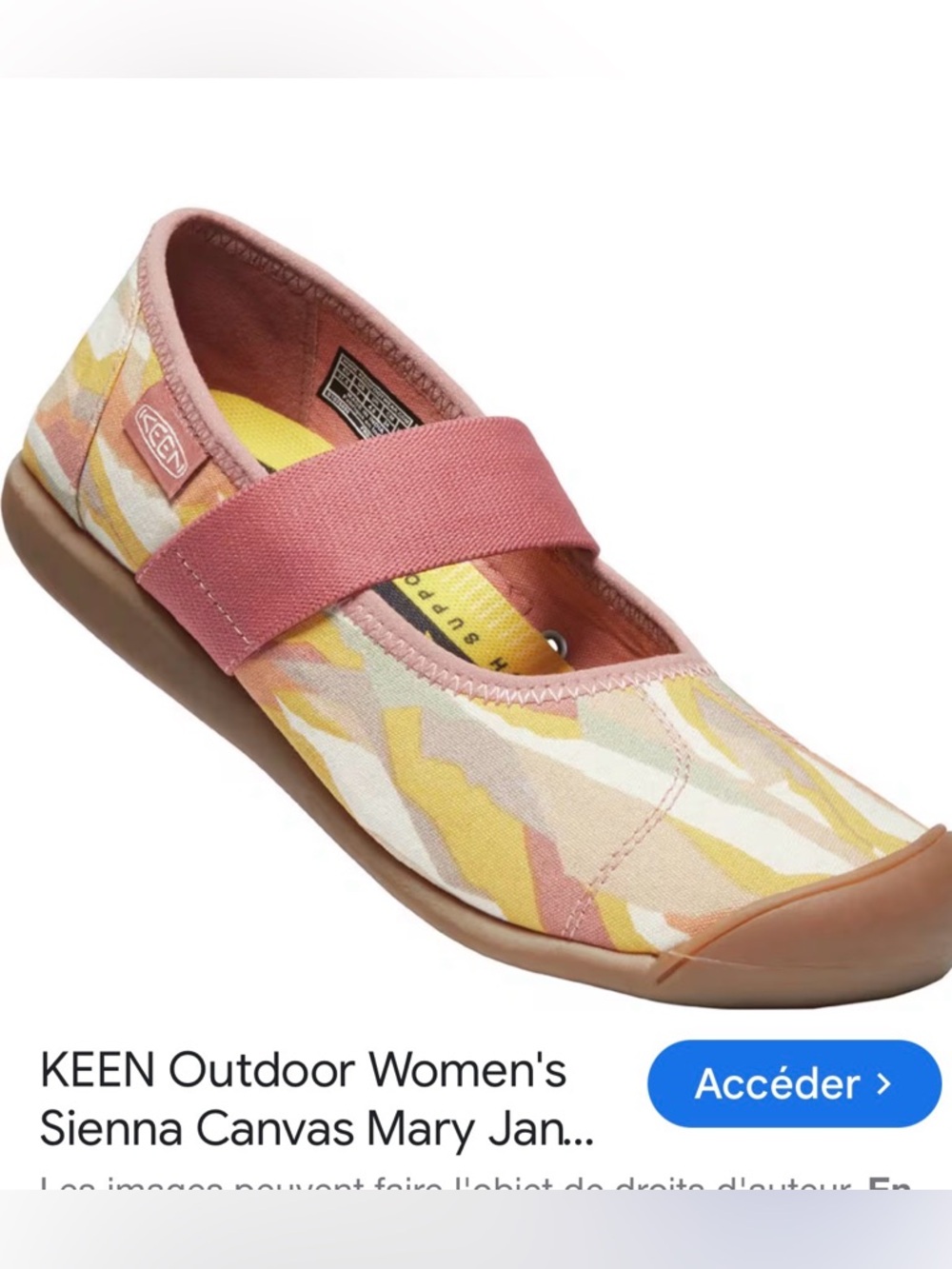 Keen Women's Canvas Mary Jane in Pink and Yellow Camo Sienna